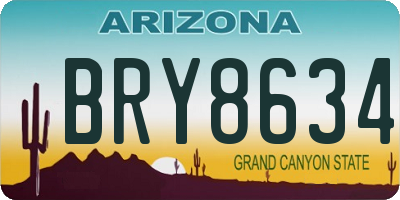 AZ license plate BRY8634