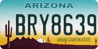 AZ license plate BRY8639