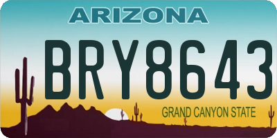 AZ license plate BRY8643