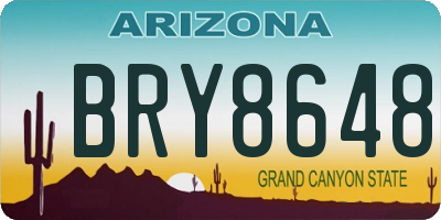AZ license plate BRY8648