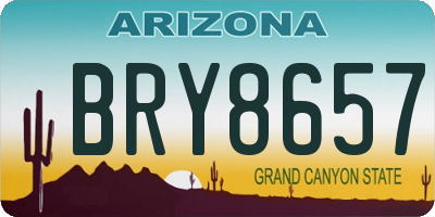 AZ license plate BRY8657