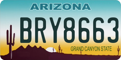 AZ license plate BRY8663
