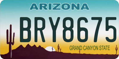 AZ license plate BRY8675