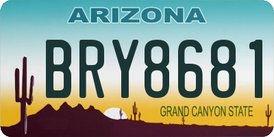 AZ license plate BRY8681