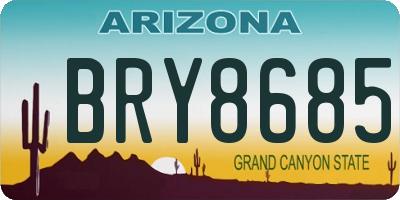 AZ license plate BRY8685
