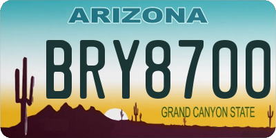 AZ license plate BRY8700