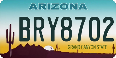 AZ license plate BRY8702