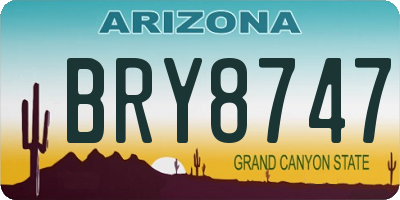 AZ license plate BRY8747