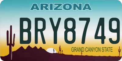 AZ license plate BRY8749