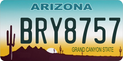 AZ license plate BRY8757