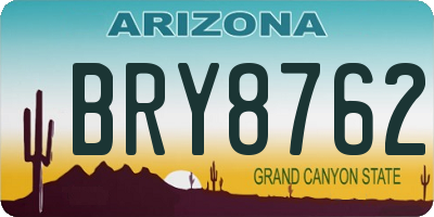 AZ license plate BRY8762