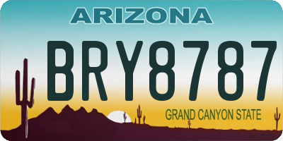 AZ license plate BRY8787