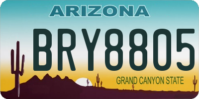 AZ license plate BRY8805