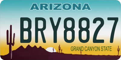 AZ license plate BRY8827