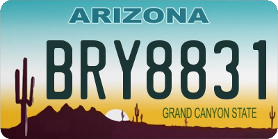 AZ license plate BRY8831
