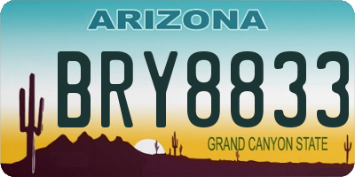 AZ license plate BRY8833