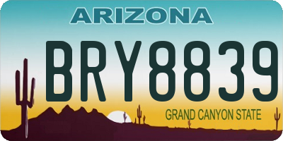 AZ license plate BRY8839