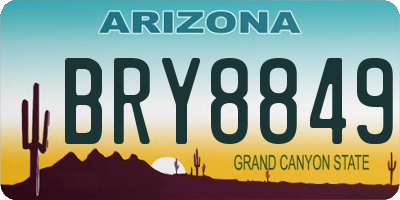 AZ license plate BRY8849