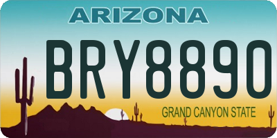 AZ license plate BRY8890