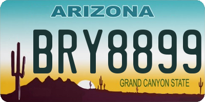 AZ license plate BRY8899