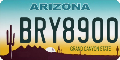 AZ license plate BRY8900