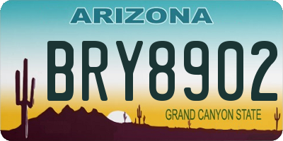 AZ license plate BRY8902