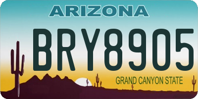 AZ license plate BRY8905