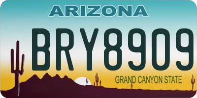 AZ license plate BRY8909
