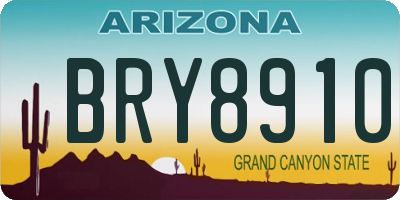 AZ license plate BRY8910