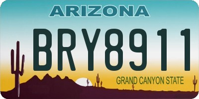 AZ license plate BRY8911
