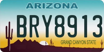 AZ license plate BRY8913