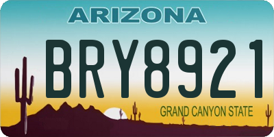 AZ license plate BRY8921