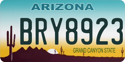 AZ license plate BRY8923