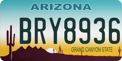 AZ license plate BRY8936