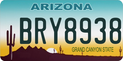 AZ license plate BRY8938