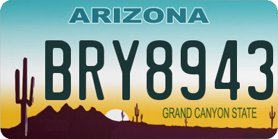 AZ license plate BRY8943