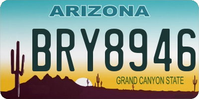 AZ license plate BRY8946