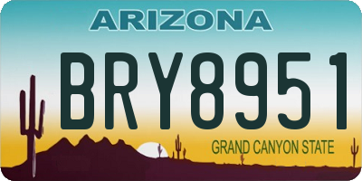 AZ license plate BRY8951