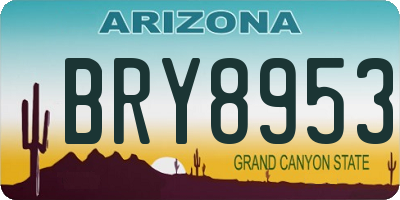 AZ license plate BRY8953