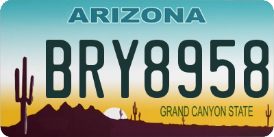 AZ license plate BRY8958
