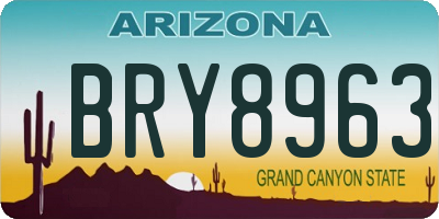 AZ license plate BRY8963