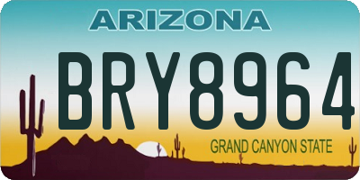 AZ license plate BRY8964