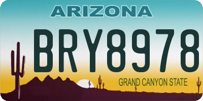 AZ license plate BRY8978