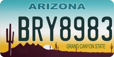 AZ license plate BRY8983