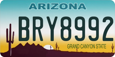 AZ license plate BRY8992