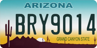 AZ license plate BRY9014