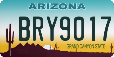 AZ license plate BRY9017
