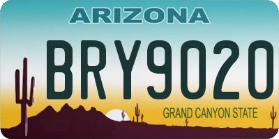 AZ license plate BRY9020