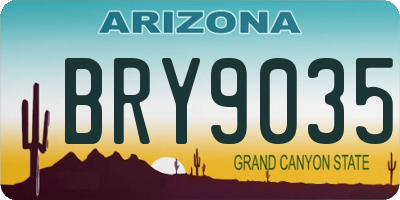 AZ license plate BRY9035