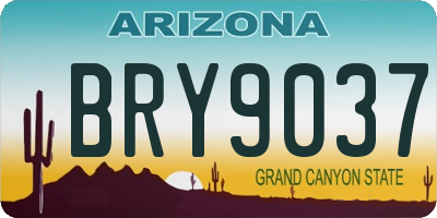 AZ license plate BRY9037